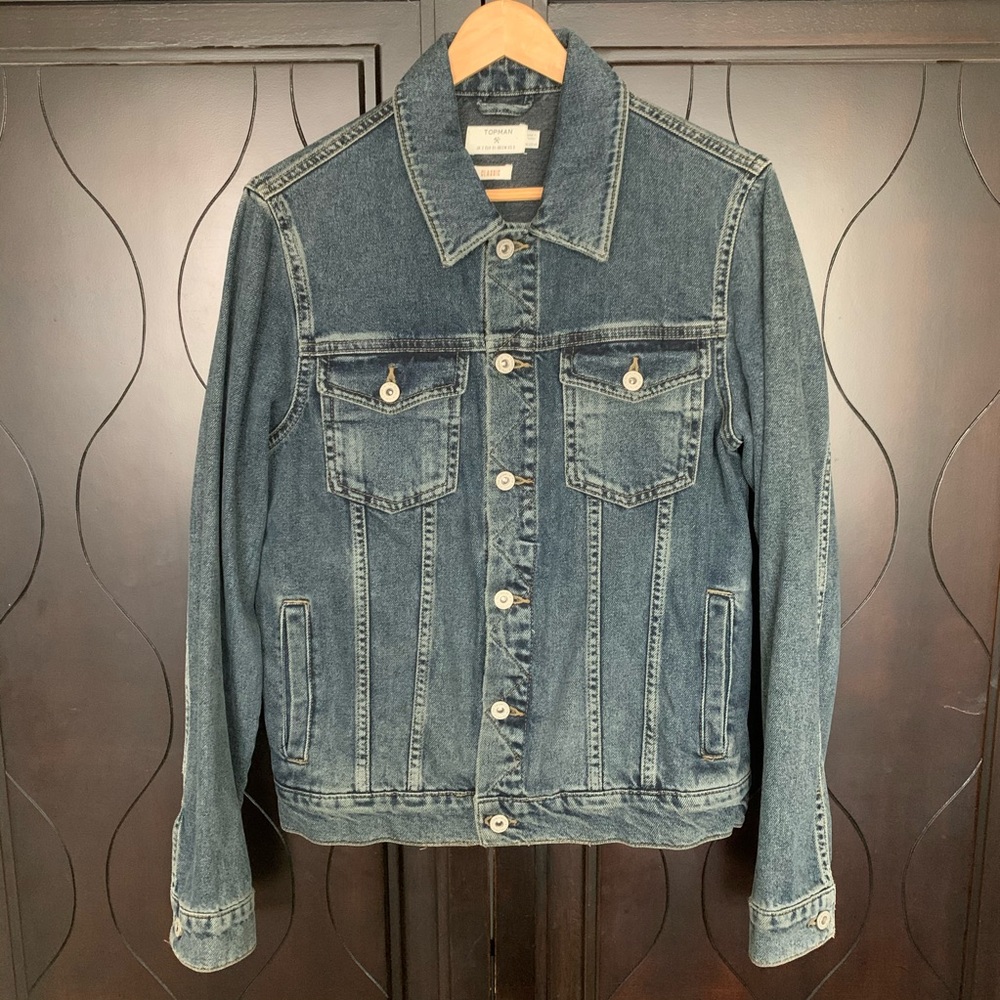 Topman Medium Wash Denim Jacket
